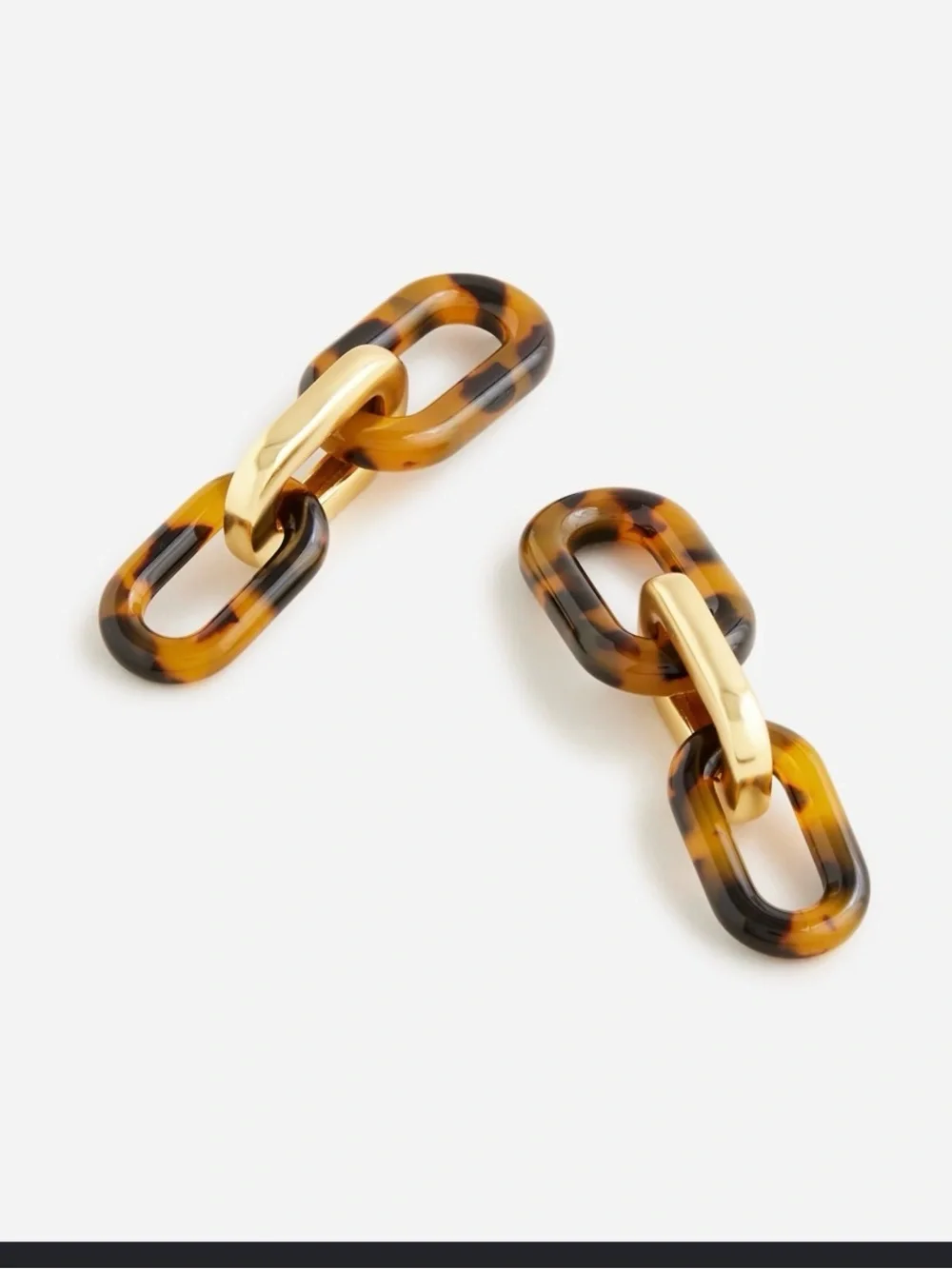 Tortoise shell chainlink earrings